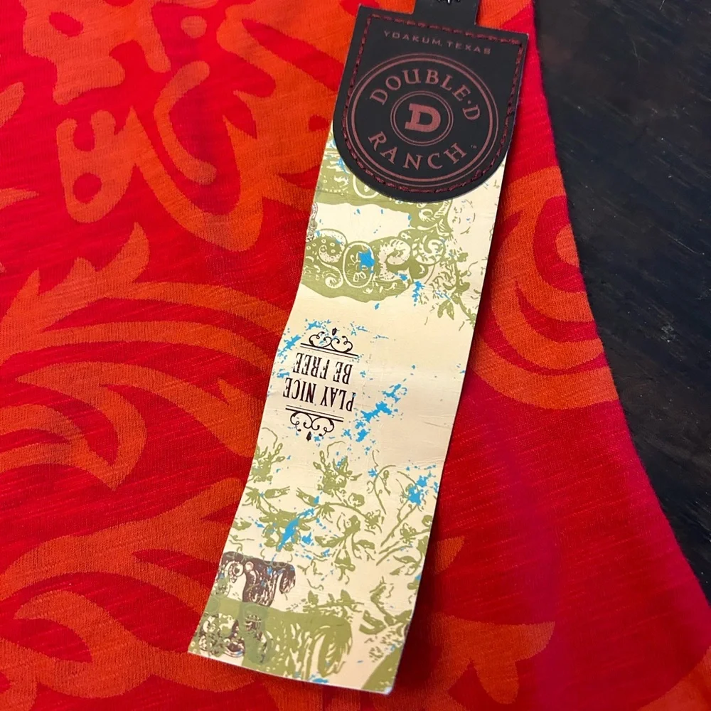 NWT Double D Ranch Red Embroidered Short Sleeve Top - Picture 2 of 9